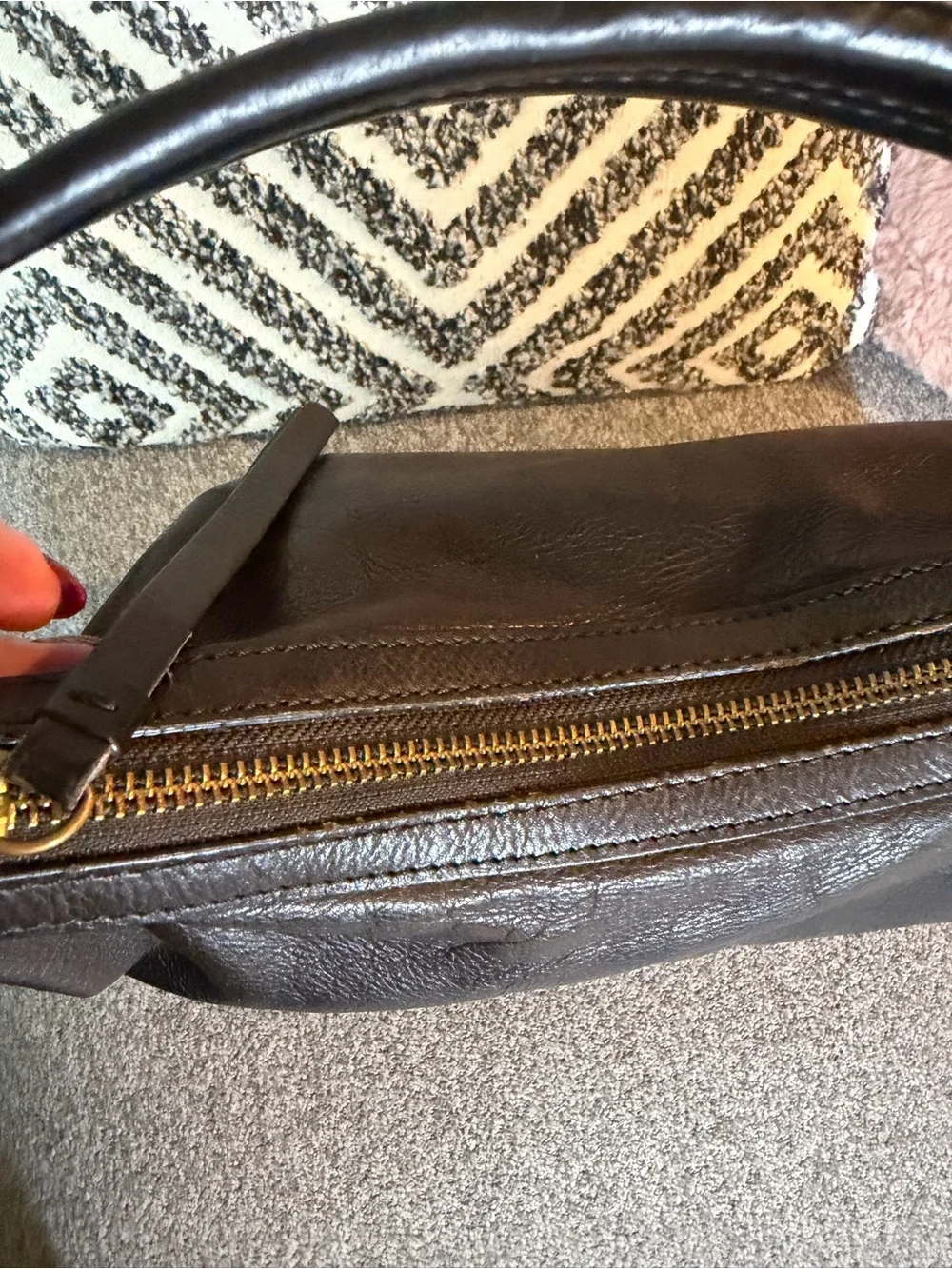 Vintage Dark Brown Frye Claude Hobo Shoulder Bag